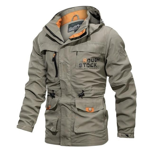 Cross-border AliExpress jacket men's mid-length casual outdoor hooded