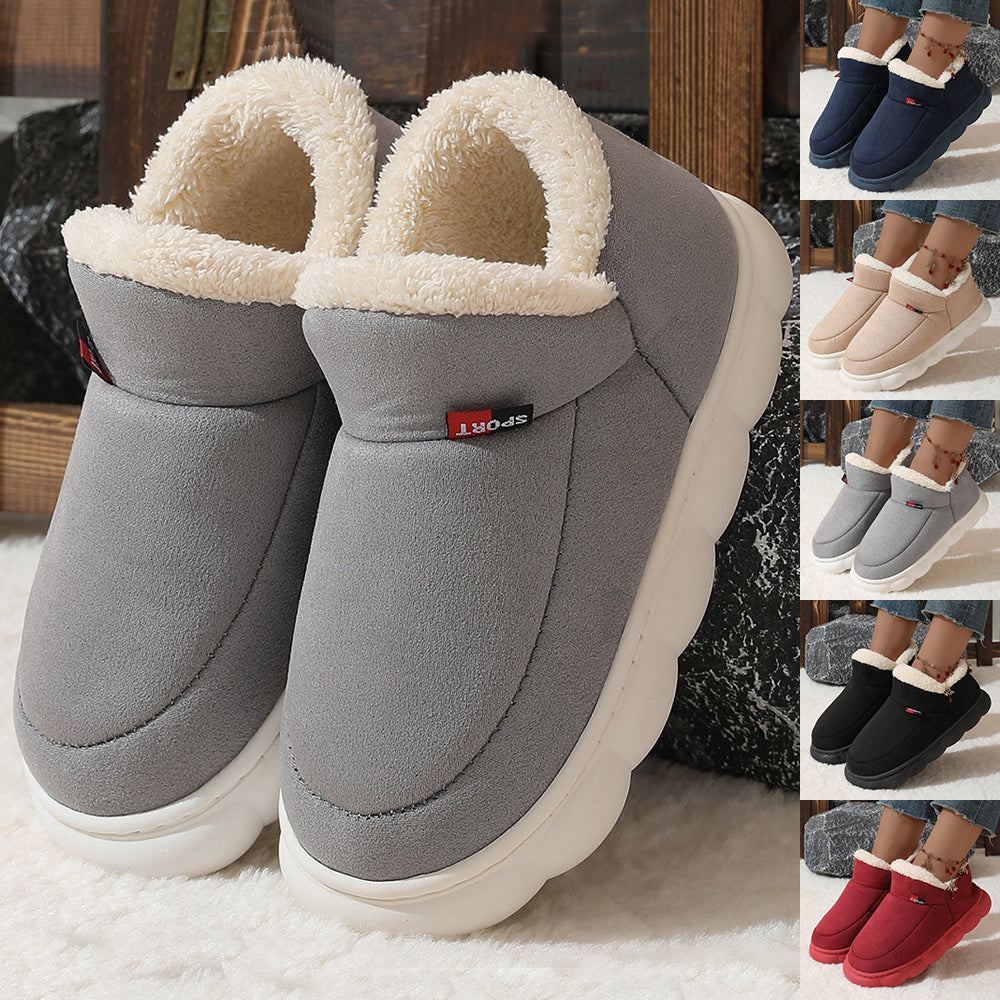 Winter Plush Cotton Shoes Women Men Warm Suede House Shoes For Parents