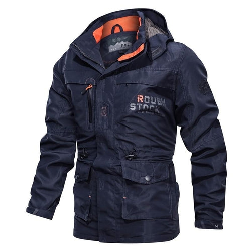 Cross-border AliExpress jacket men's mid-length casual outdoor hooded