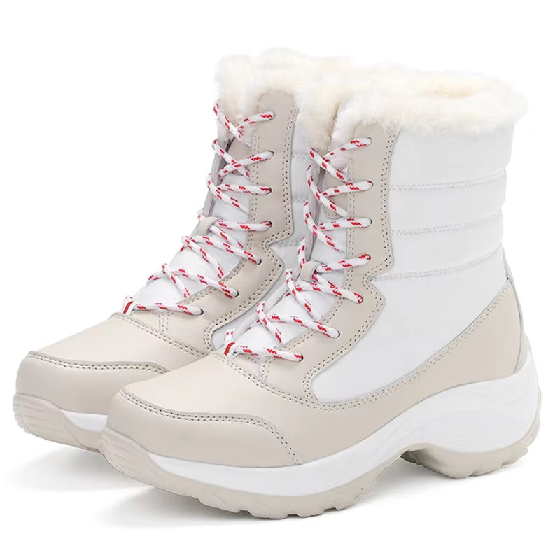 Ankel Boots for Women Winter Outdoor Warm Snow Boots Chunky Platform Waterproof Non-Slip Warm Shoes Woman Boots plus Size Casual