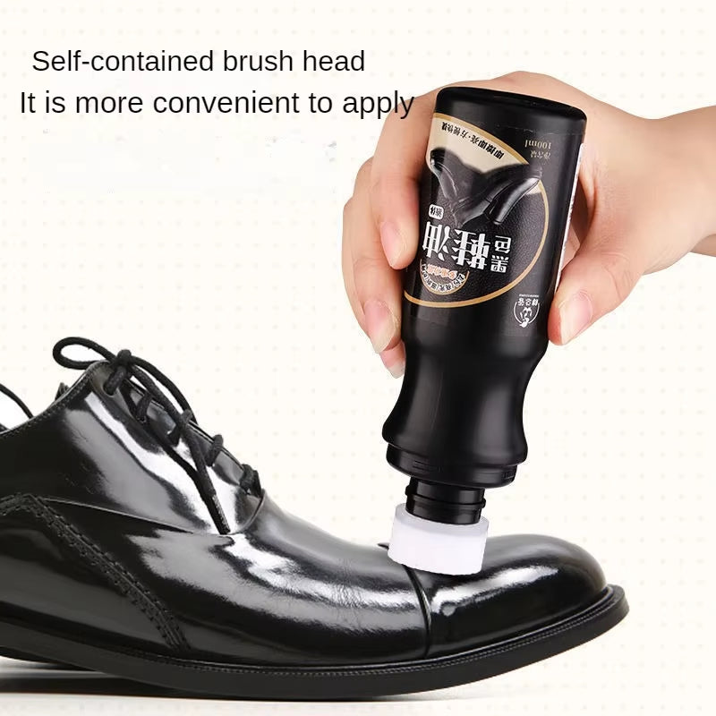 100Ml Sponge Head Shoe Polish Detergent Black Leather Shoes Nourishing Shoe Polish Colorless Universal Leather Maintenance Oil