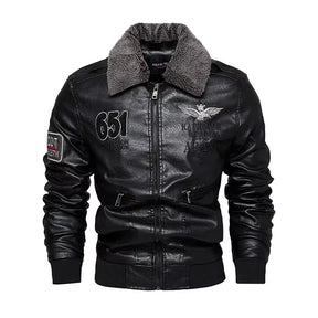 Men Autumn Jacket Workbiker Zipper Motorcycle Faux Fur Coat Male Fleece Pilot Vintage Black Brown Pu Leather Jacket Winter