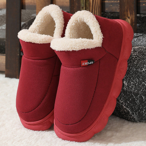 Winter Plush Cotton Shoes Women Men Warm Suede House Shoes For Parents