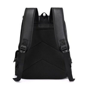 2023 Men Backpack PU Leather Bagpack Large Laptop Backpacks Male Mochilas Black Schoolbag for Teenagers Boys Brown Sac a Dos