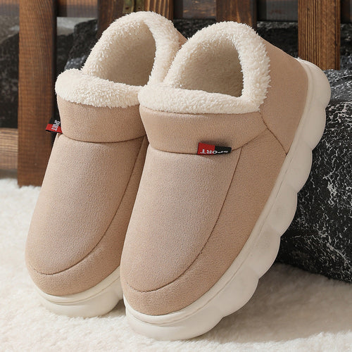 Winter Plush Cotton Shoes Women Men Warm Suede House Shoes For Parents