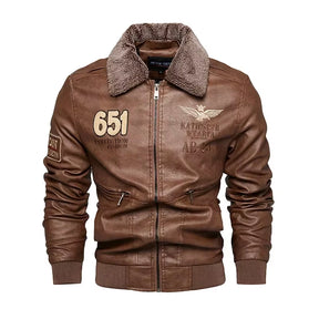 Men Autumn Jacket Workbiker Zipper Motorcycle Faux Fur Coat Male Fleece Pilot Vintage Black Brown Pu Leather Jacket Winter