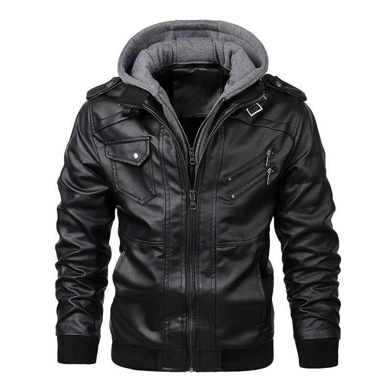 KB New Men'S Leather Jackets Autumn Casual Motorcycle PU Jacket Biker Leather Coats Brand Clothing EU Size SA722