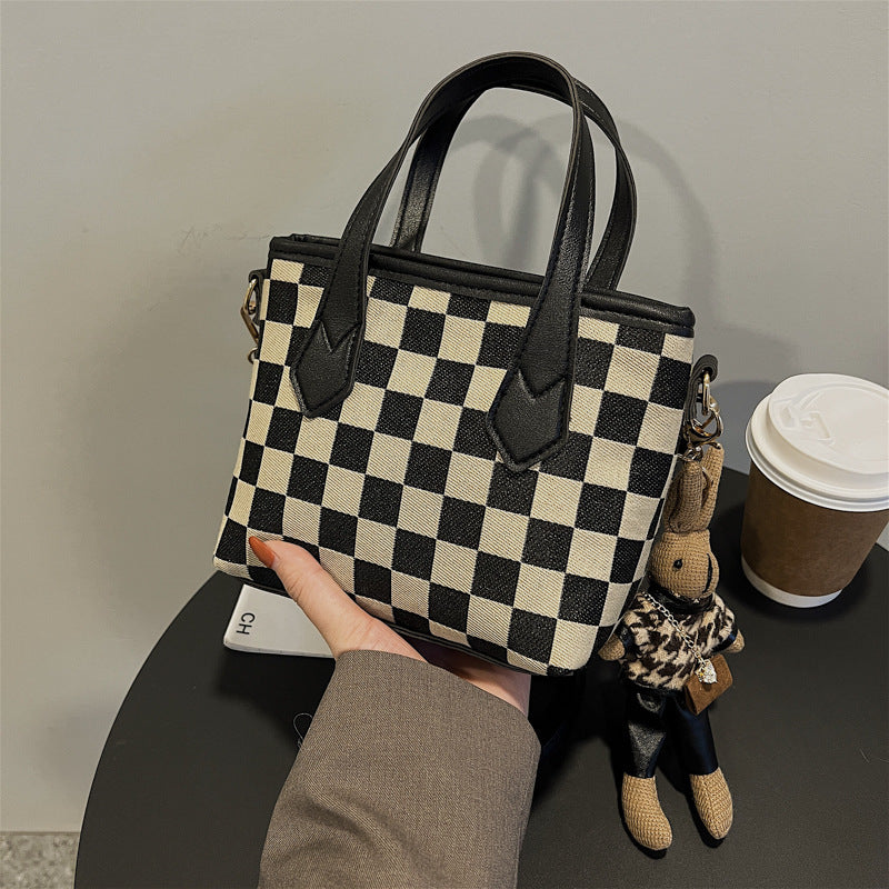 Fashion Houndstooth Shoulder Bags Portable Checkerboard Handbags