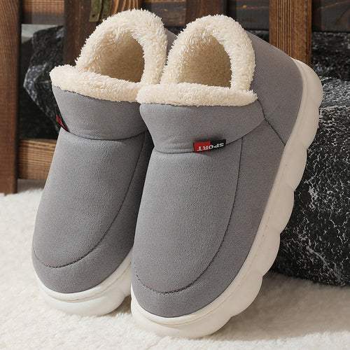 Winter Plush Cotton Shoes Women Men Warm Suede House Shoes For Parents