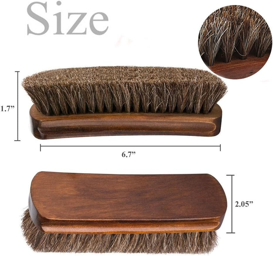 6.7" Large Shoe Shine Brush Long Handle Dauber Brush for Leather Care (2 Pack)