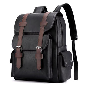 2023 Men Backpack PU Leather Bagpack Large Laptop Backpacks Male Mochilas Black Schoolbag for Teenagers Boys Brown Sac a Dos