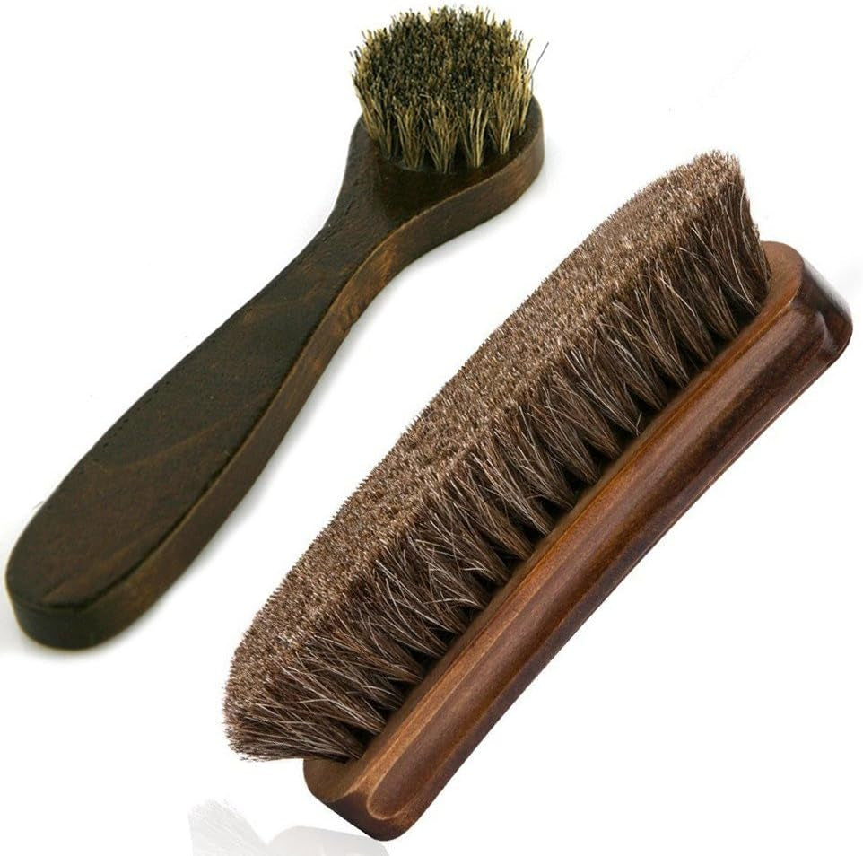 6.7" Large Shoe Shine Brush Long Handle Dauber Brush for Leather Care (2 Pack)